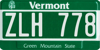 VT license plate ZLH778