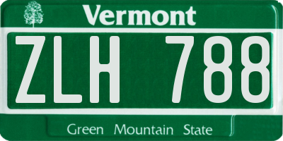 VT license plate ZLH788