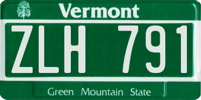 VT license plate ZLH791