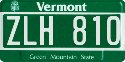 VT license plate ZLH810