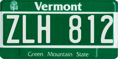 VT license plate ZLH812