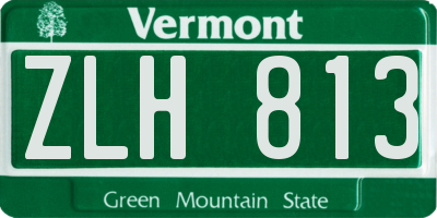 VT license plate ZLH813