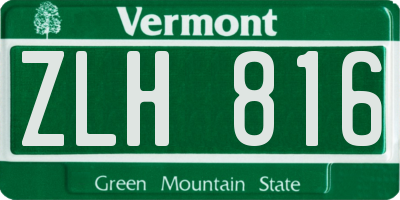 VT license plate ZLH816