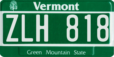 VT license plate ZLH818