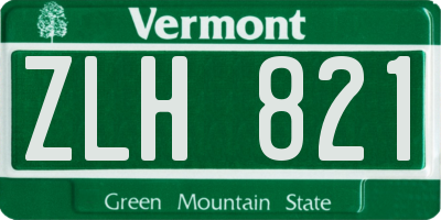 VT license plate ZLH821