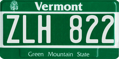 VT license plate ZLH822