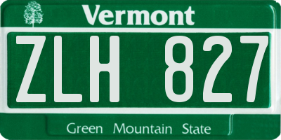 VT license plate ZLH827