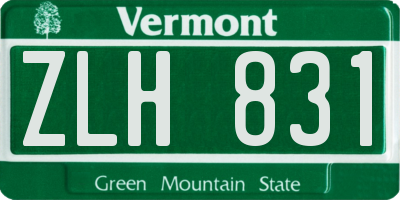 VT license plate ZLH831