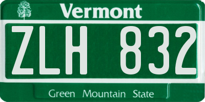 VT license plate ZLH832