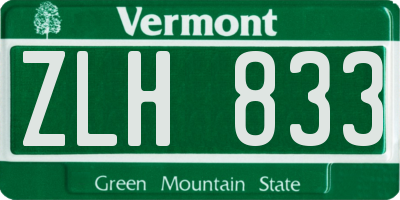 VT license plate ZLH833