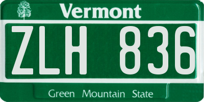 VT license plate ZLH836