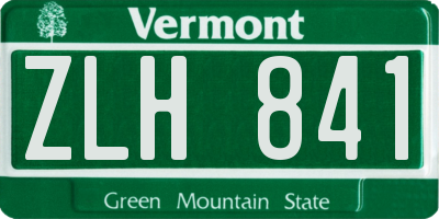VT license plate ZLH841