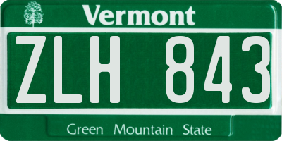 VT license plate ZLH843