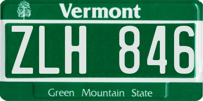 VT license plate ZLH846
