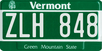 VT license plate ZLH848