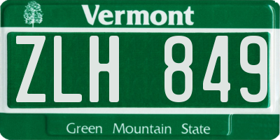 VT license plate ZLH849