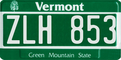 VT license plate ZLH853