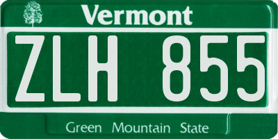VT license plate ZLH855