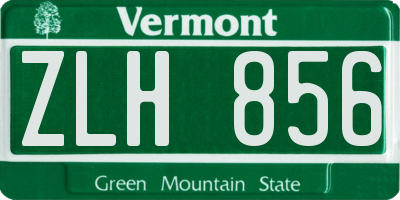 VT license plate ZLH856