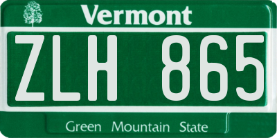 VT license plate ZLH865