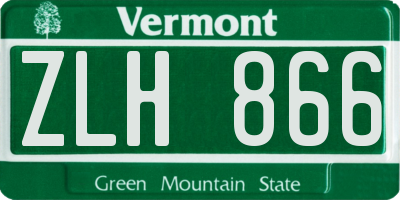 VT license plate ZLH866