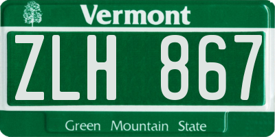 VT license plate ZLH867