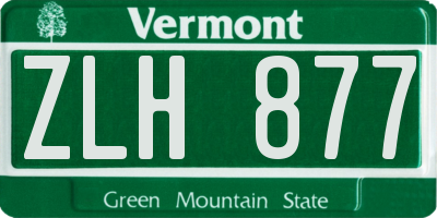 VT license plate ZLH877