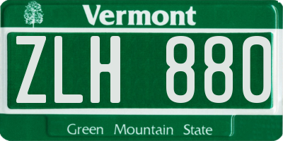 VT license plate ZLH880