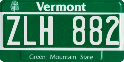 VT license plate ZLH882