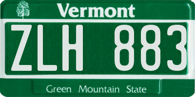 VT license plate ZLH883