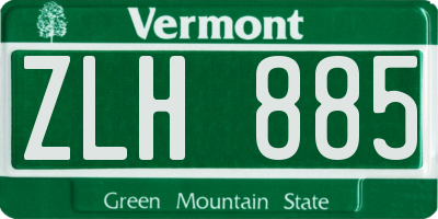 VT license plate ZLH885