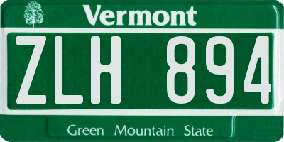 VT license plate ZLH894