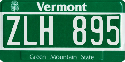 VT license plate ZLH895