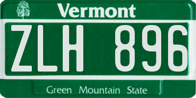 VT license plate ZLH896
