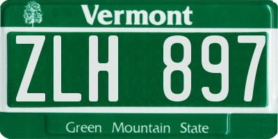 VT license plate ZLH897