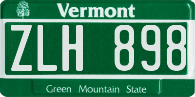 VT license plate ZLH898