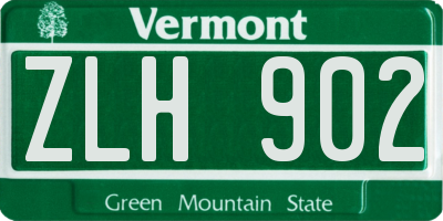 VT license plate ZLH902