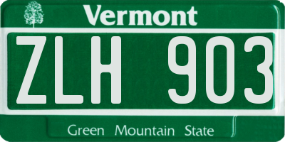 VT license plate ZLH903