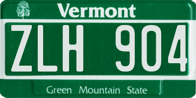 VT license plate ZLH904