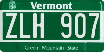 VT license plate ZLH907