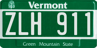 VT license plate ZLH911