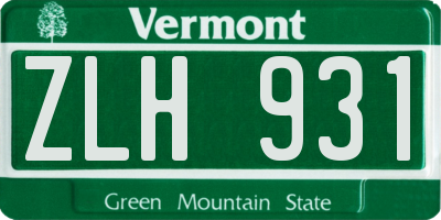 VT license plate ZLH931