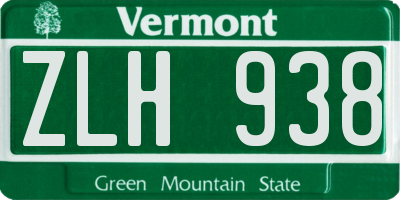 VT license plate ZLH938