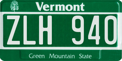 VT license plate ZLH940