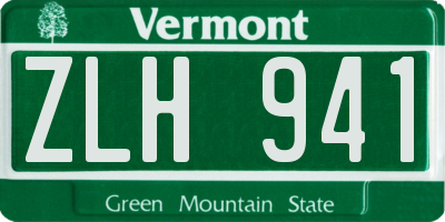 VT license plate ZLH941