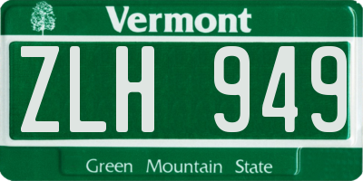 VT license plate ZLH949