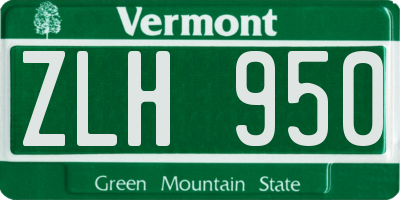 VT license plate ZLH950