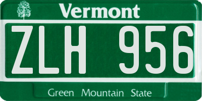 VT license plate ZLH956