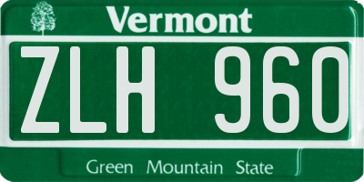 VT license plate ZLH960