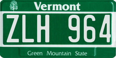 VT license plate ZLH964